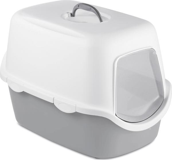 Stefanplast Cathy Beyaz/gri Kedi Tuvaleti 56x40x40cm - Image 1