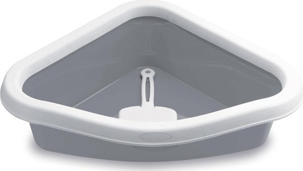 Stefanplast Sprınt Corner Beyaz/gri Kedi Tuvaleti 56x40x14cm - Image 1