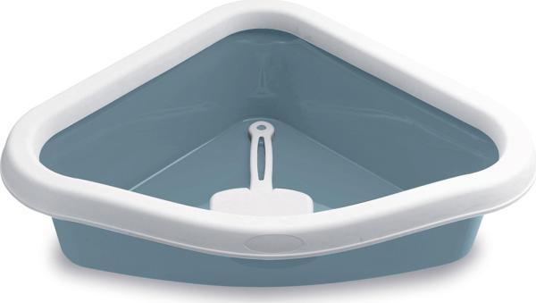 Stefanplast Sprınt Corner Beyaz/mavi Kedi Tuvaleti 56x40x14cm - Image 1