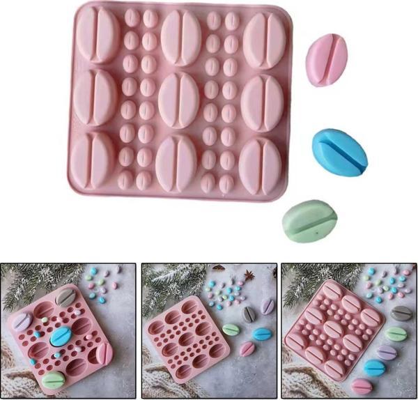 Silikon Kek Kalıp Sugarcraft Kahve Çekirdekleri Kalıbı Şeker Hamuru Çikolata Kalıbı - Image 1