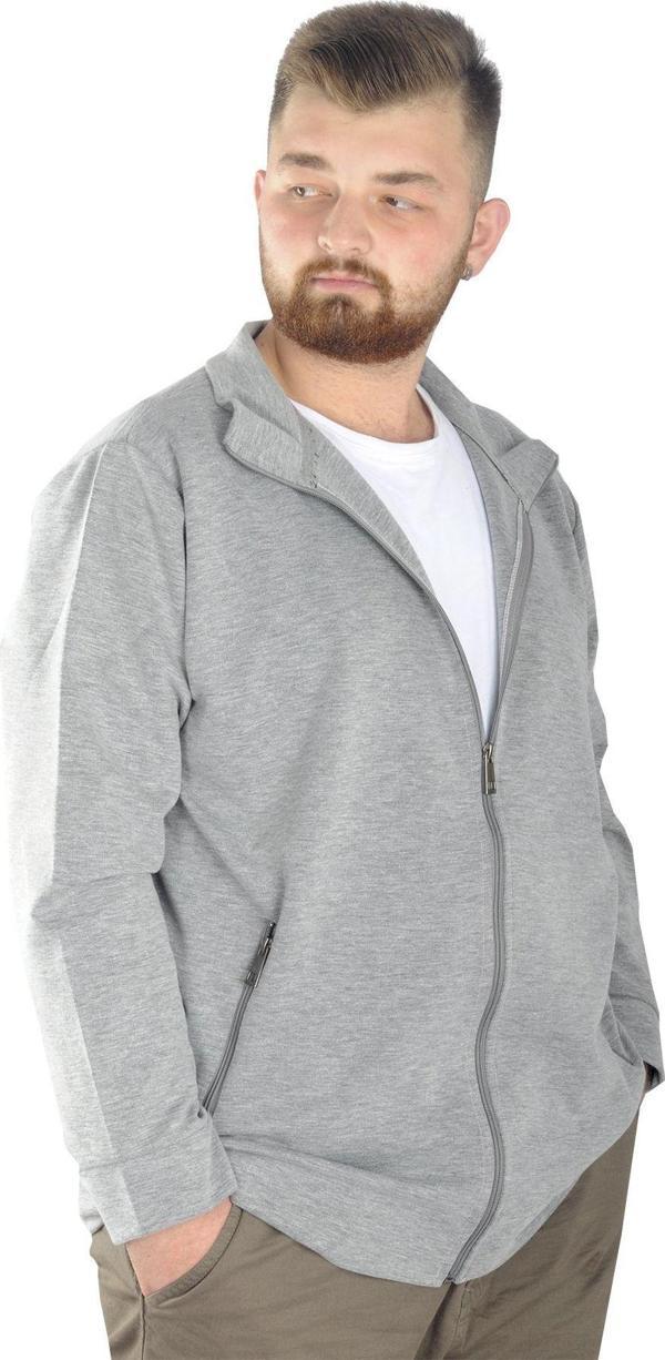 Modexl Buyuk Beden Erkek Hırka Fermuarlı Stell Dik Yaka 20571 Grimelanj - Image 1