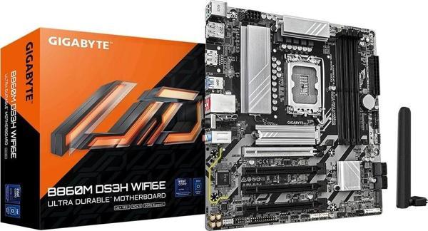 Gigabyte B860M DS3H WIFI6E DDR5 9066MHz (OC) M.2 1851p mATX Anakart - Image 1