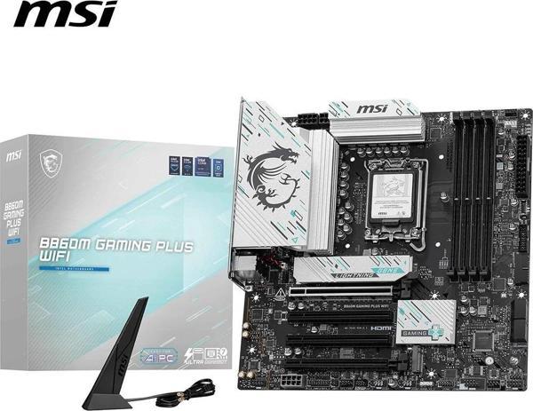 MSI B860M Gaming Plus WIFI DDR5 8600MHz (OC) M.2 1851p mATX Anakart - Image 1