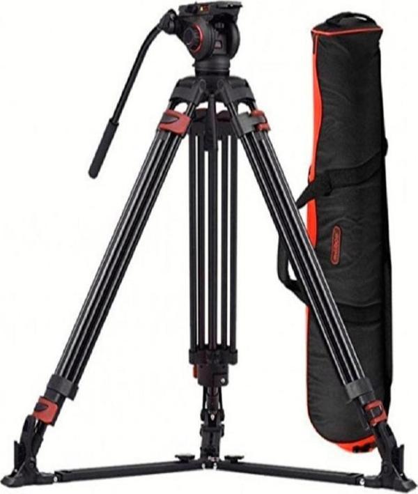 Miliboo MTT609A Hidrolik Kafalı Profesyonel Alüminyum Video Tripod - Image 1