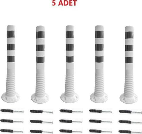 5 Adet Beyaz Renk Otopark Düzenleyici 75 Cm Eco Delinatör - Image 1