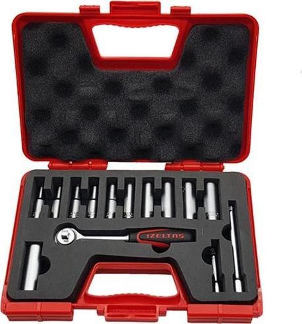İzeltaş 1107006014 1/4'' Derin Lokma Anahtar Takımı (14 Parça) - Image 1