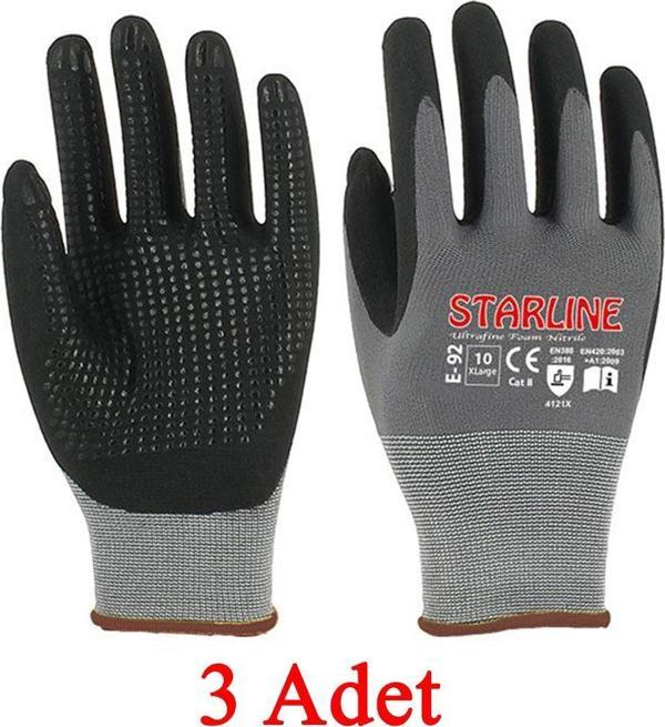 Starline E-92 Puanlı Mikro Köpük Nitril Eldiven Montaj Eldiveni No.10/ExtraLarge - 3 Adet - Image 1
