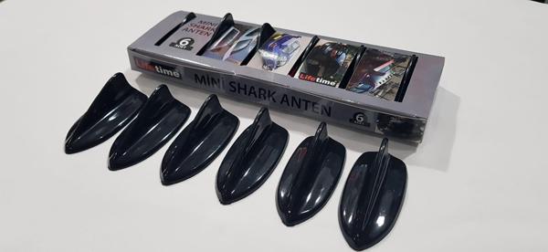 Voyager Uyumlu Mini Shark Balina Anten Seti 6 Lı Balık Sırtı Süs Anten Parlak Siyah - Image 1