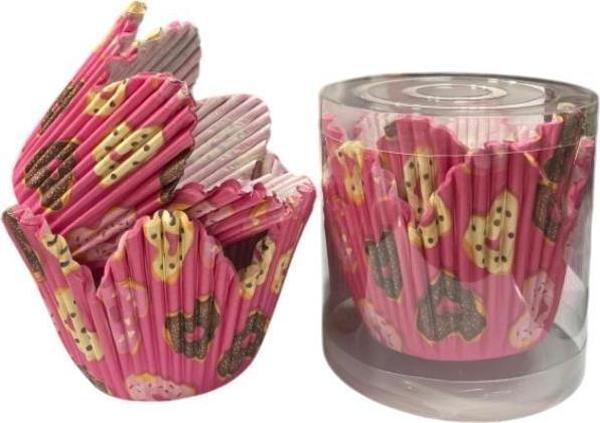 Cupcake/Muffin /Suffle Kek Kapsülü Kırmızı Kalpli 50 Li - Image 1