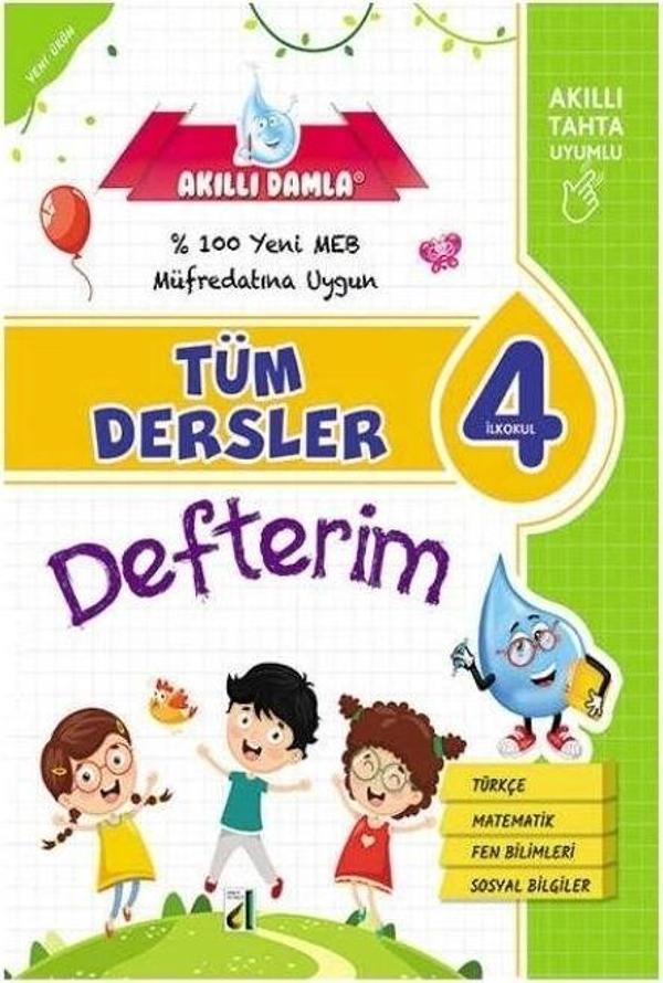 AKILLI DAMLA 4.SINIF AKILLI DEFTER TÜM DERSLER - Damla Yayınevi - Image 1