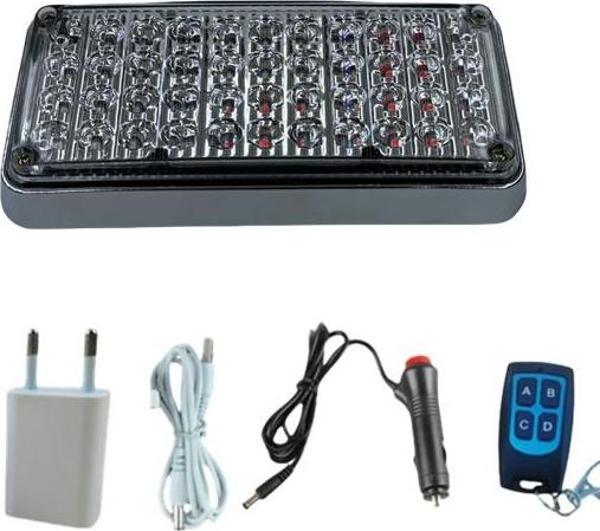 Tepe çakar lamba 44led  kırmızı-mavi kumandalı / LAPA119 - Image 1