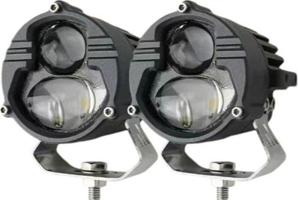 Space Offroad sis lambası 6.8x6.8x7cm sarı beyaz 25w+25w 12-60v set /  LASS388 - Image 1