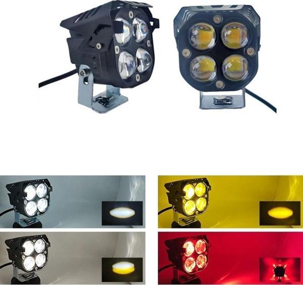 Space Offroad sis lambası 7.8 x 7.8 x 7.1cm kırmızı gündüz ledli çakarsız 12-60v set/  LASS366-1 - Image 1