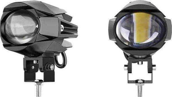 Space Offroad sis lambası 7x8.7x8.3cm sarı beyaz 18w+18w 12-60v set  /  LASS387 - Image 1