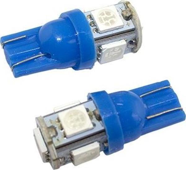 Space Dekoratif Led Ampul T10-2x5 SMD Led Mavi 12V/LAAM118-2-12 - Image 1