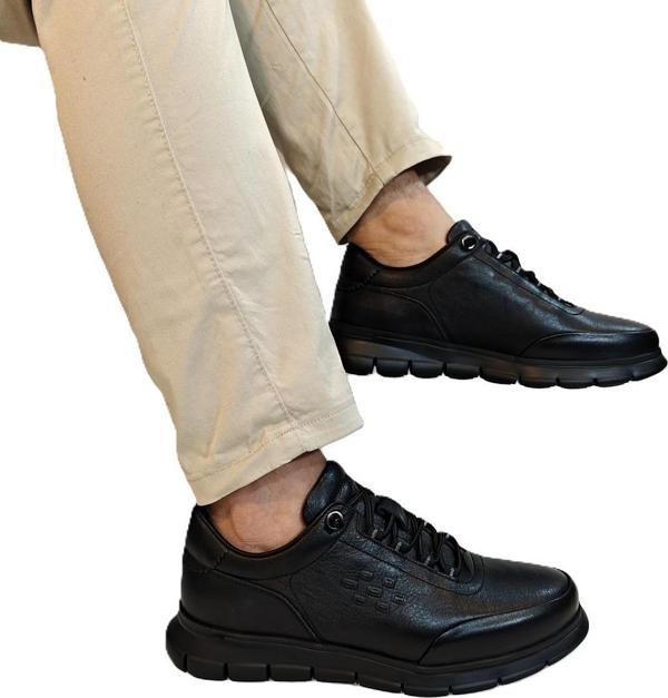 Voyager 1160 Siyah Hakiki Deri Erkek Ayakkabı - Image 1