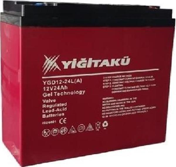 YİĞİT AKÜ 12 Volt  24 Amper Dik Elekrikli Bisiklet Aküsü (2025 Üretim Jel Akü) - Image 1
