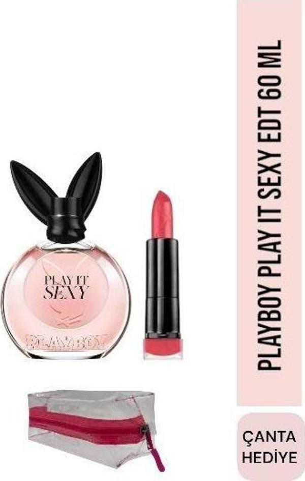 Playboy Play It Sexy EDT 60 ml+Max Factor Matte Lipstick 15 Flame - Image 1