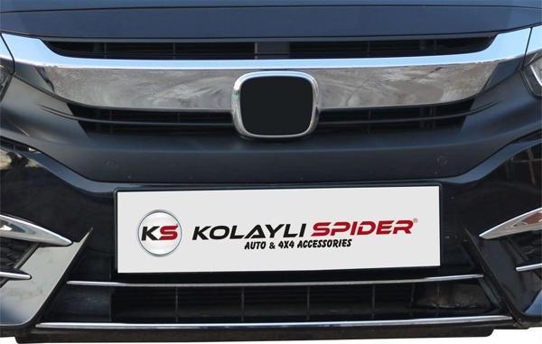 Honda Civic 10 Ön Tampon Çıtası 2 Prç Krom 2016 ve Sonrası - Image 1
