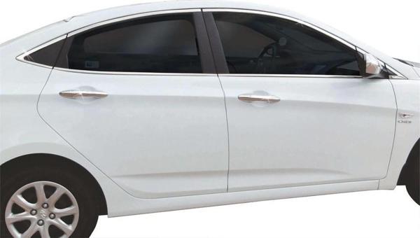 Hyundai Accent Blue RB Cam Çerçevesi 14 Prç Krom 2011 ve Sonrası - Image 1