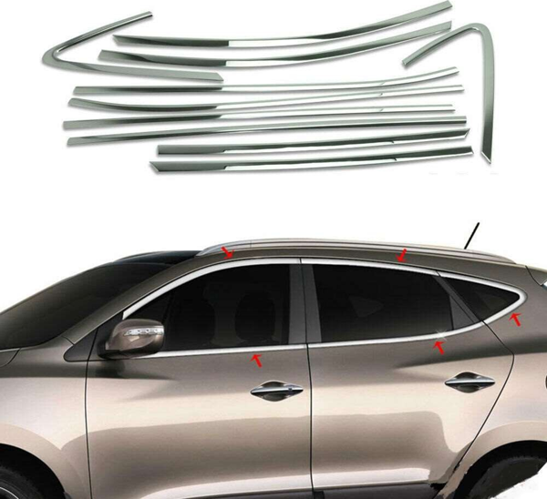 Hyundai Ix35 Uyumlu 2010 Sonrası Cam Çıtası Krom  - Image 1
