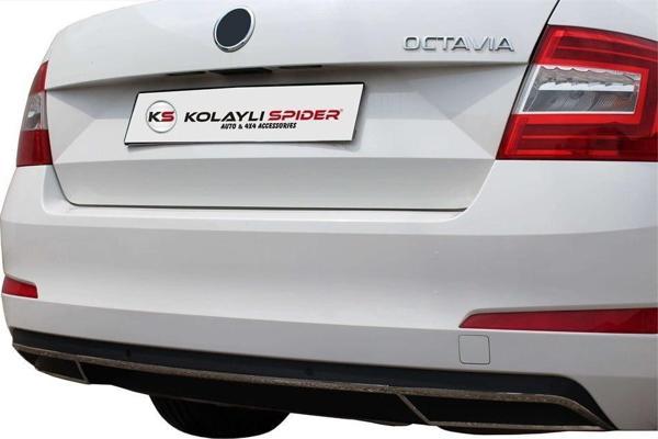 Skoda Octavia A7 Arka Difüzör Çıtası 3 Prç Krom 2013 ve Sonrası - Image 1