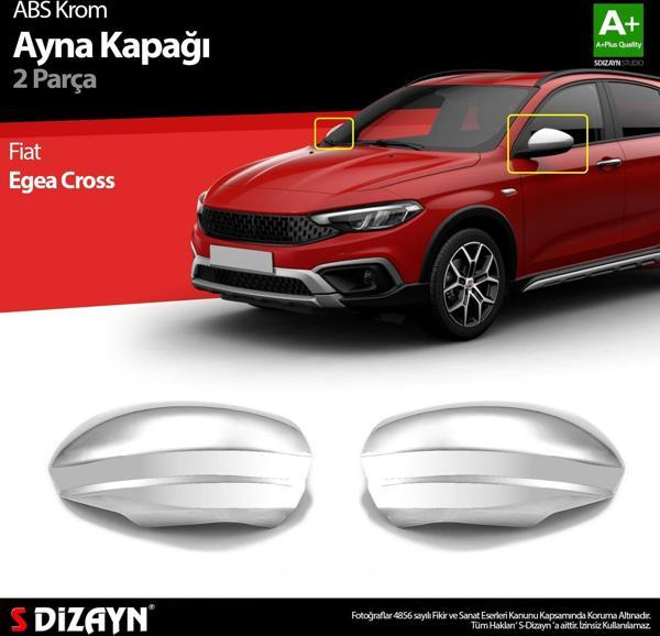 S-Dizayn Fiat Egea Cross Abs Krom Ayna Kapağı 2 Prç. 2020 Üzeri - Image 1