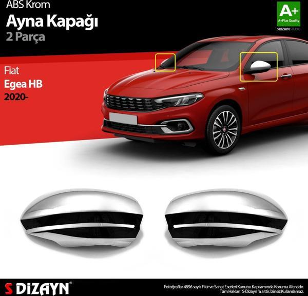 S-Dizayn Fiat Egea HB Abs Krom Ayna Kapağı 2 Prç. 2020 Üzeri - Image 1