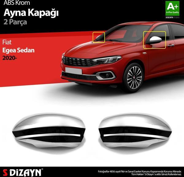 S-Dizayn Fiat Egea SD Abs Krom Ayna Kapağı 2 Prç. 2020 Üzeri - Image 1
