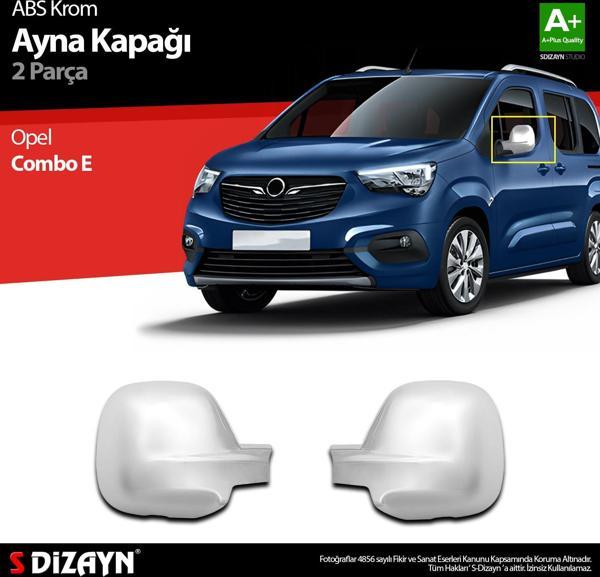 S-Dizayn Opel Combo E ABS Krom Ayna Kapağı 2 Prç 2019-2023 - Image 1