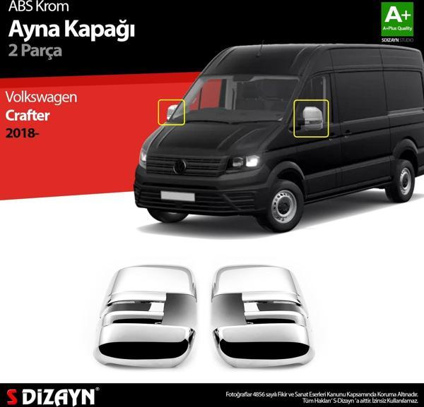 S-Dizayn VW Crafter Abs Krom Ayna Kapağı 2 Prç. 2018 Üzeri - Image 1