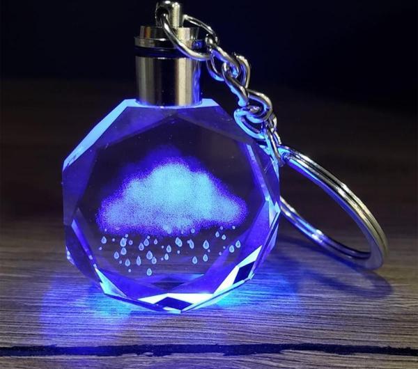 Yağmur Bulutu Tasarımlı Renk Değiştiren Anahtarlık - Image 1