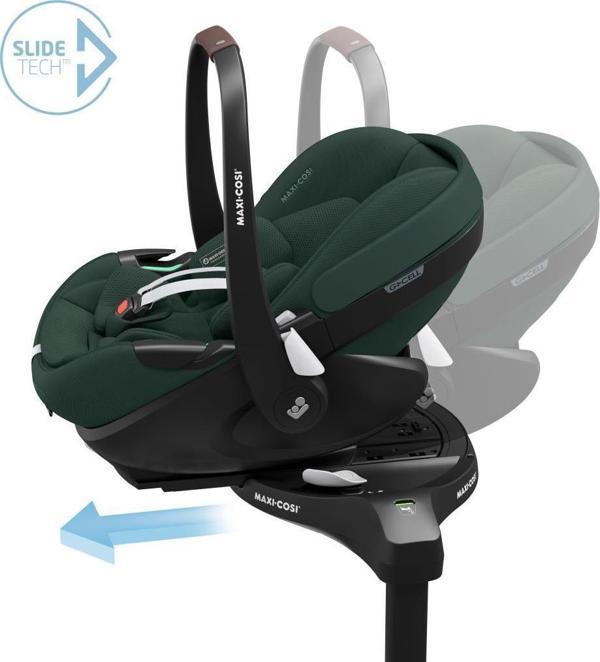Maxi-Cosi Pebble 360 Pro Dünyanın İlk Kızaklı, Araç Dışına Çıkabilen ADAC'lı 360 Dönebilen Tam Yatabilen İsofix Bazalı Ana Kucağı ve Bebek Oto Koltuğu 0-13 kg Twillic Green - Image 1