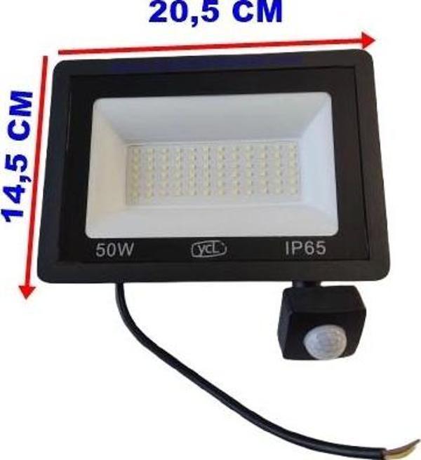 YCL 50W Hareket Sensörlü Led Projektör 6500K Beyaz Işık - Image 1