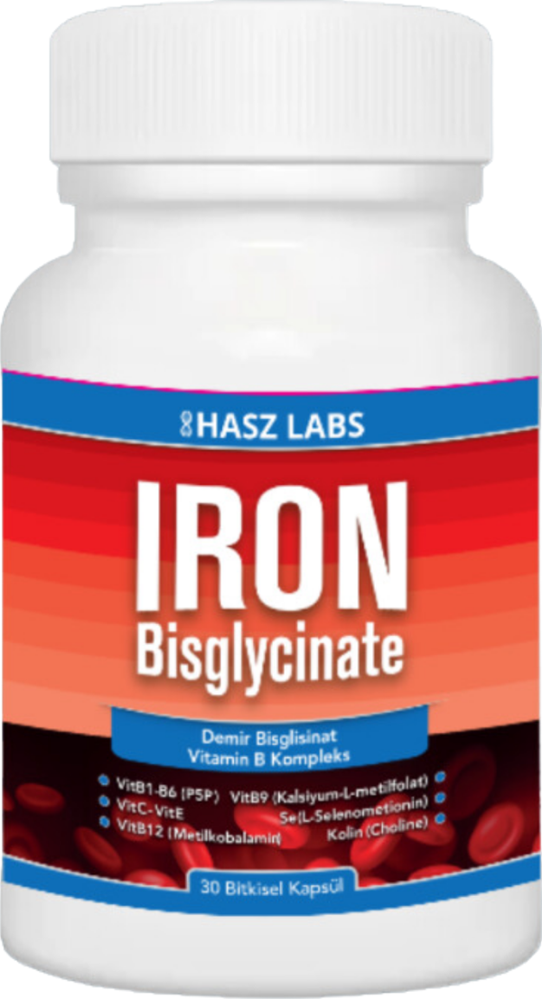 Hasz Labs Iron Bisglicinate & Vitamin B Kompleks 30 Kapsül - Image 1