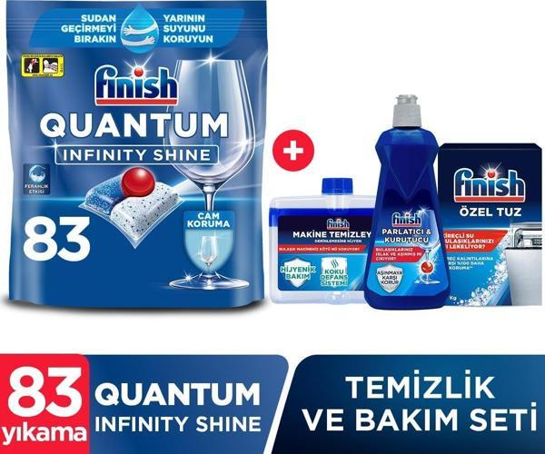 Quantum Infinity Shine 83 Kapsül Bulaşık Makinesi Deterjanı Tableti + Temizlik Ve Bakım Seti - Image 1