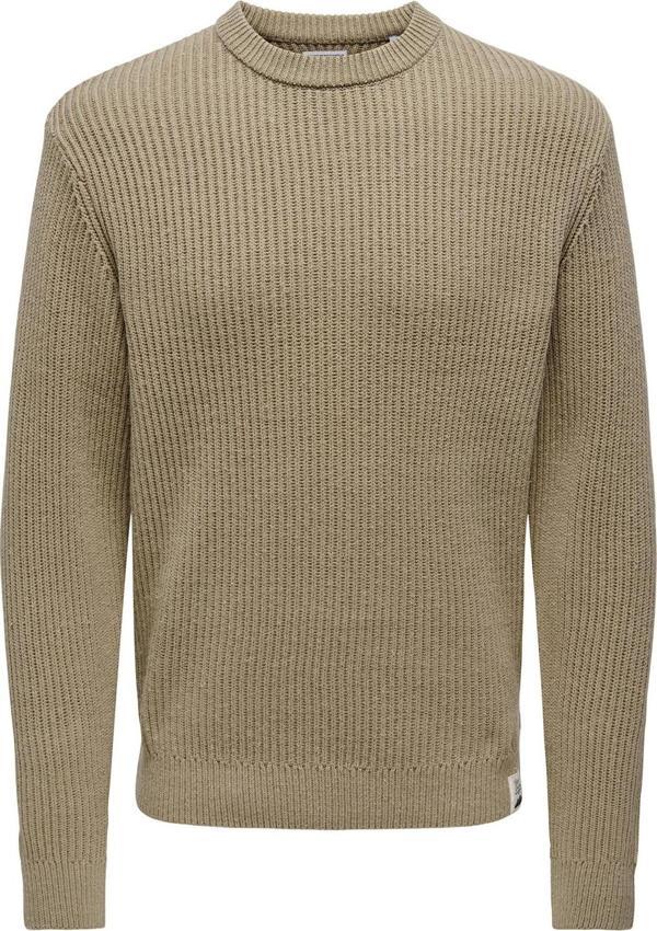 Only & Sons Erkek Onsfergal Bisiklet Yaka Uzun Kollu Örme Kazak 22030208 Camel - Image 1