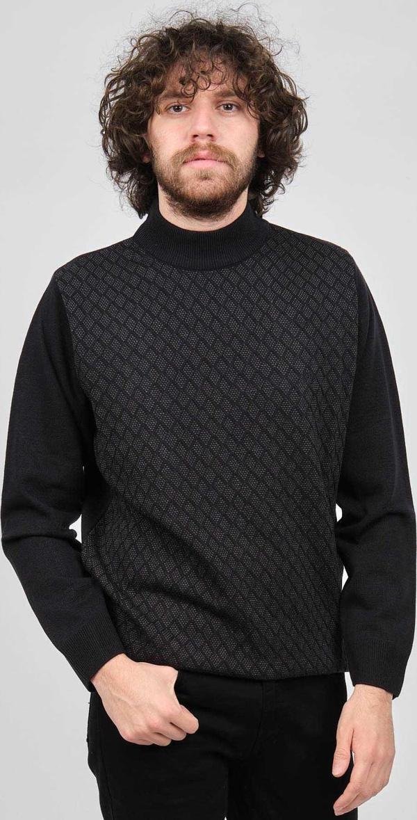 Pelikan Erkek Desenli Yarım Balıkçı Yün Kazak 1578710 Lacivert - Image 1