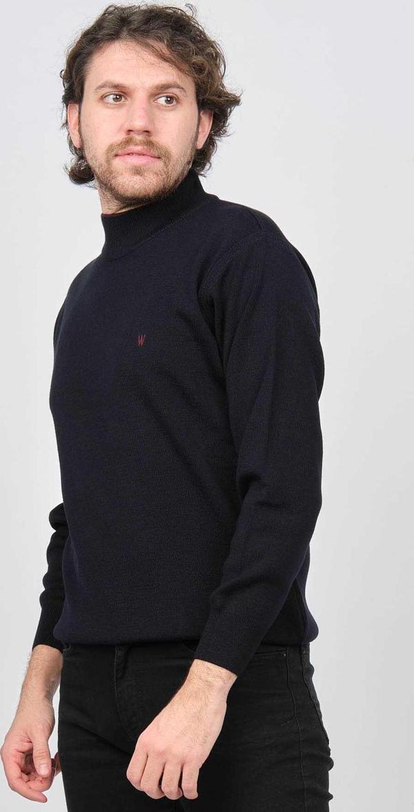 Woolen World Erkek Balıkçı Yaka Yün Kazak 5596773 Lacivert - Image 1