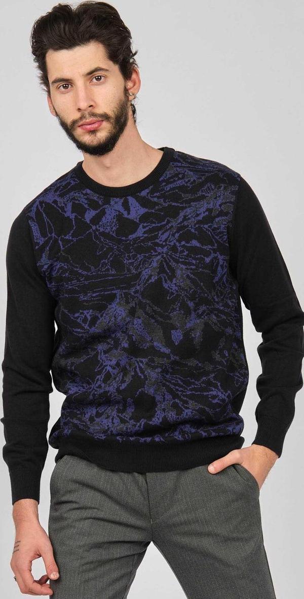 Dio Rise Erkek Desenli Bisiklet Yaka Kazak 650180978 Lacivert - Image 1