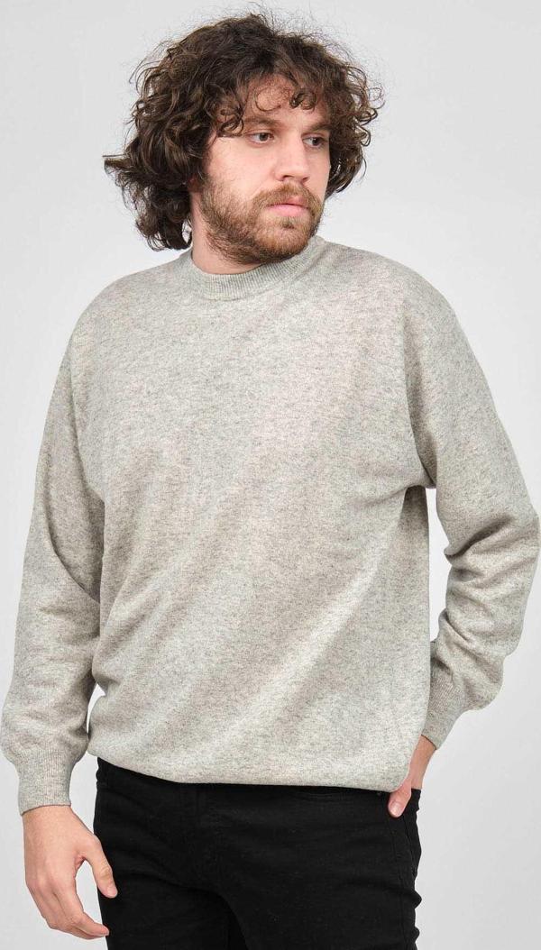 Ida Erkek Lambswool Bisiklet Yaka Kazak 0593154 Gri - Image 1