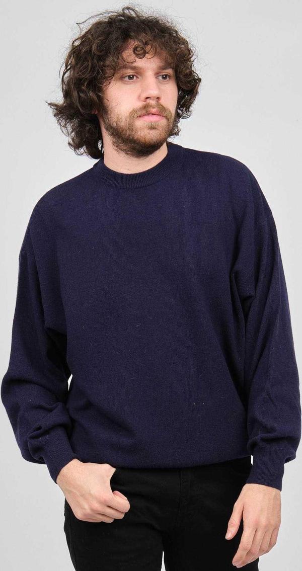 Ida Erkek Lambswool Bisiklet Yaka Kazak 0593154 Lacivert - Image 1