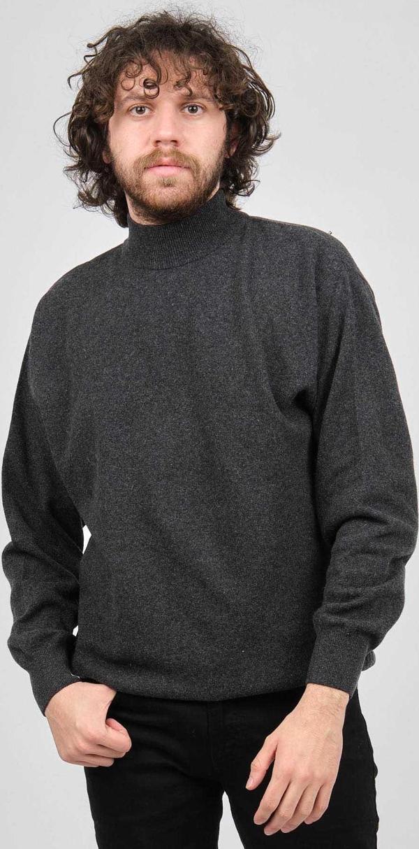 Ida Erkek Lambswool Yarım Balıkçı Kazak 0593161 Antrasit - Image 1