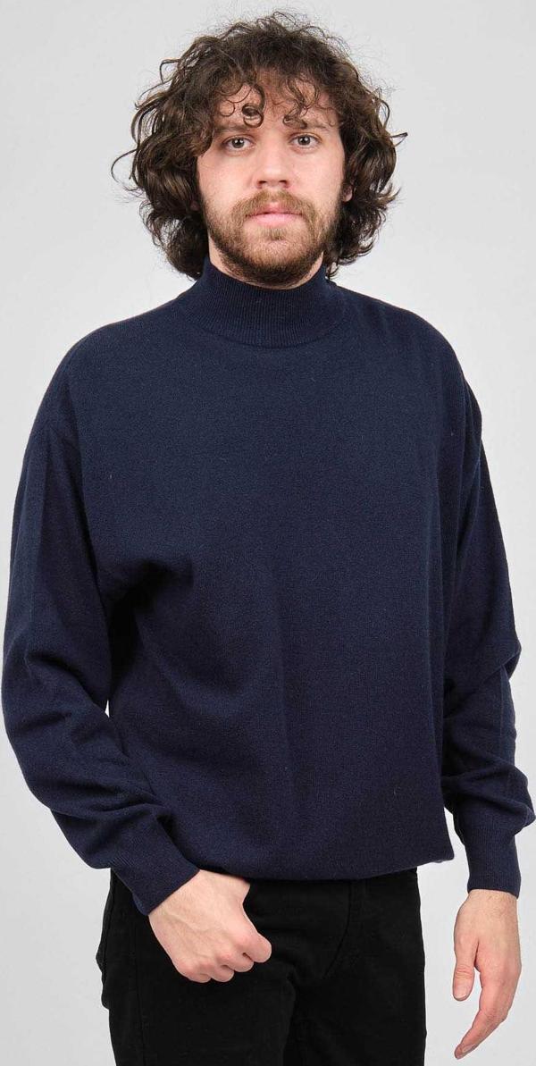 Ida Erkek Lambswool Yarım Balıkçı Kazak 0593161 Lacivert - Image 1