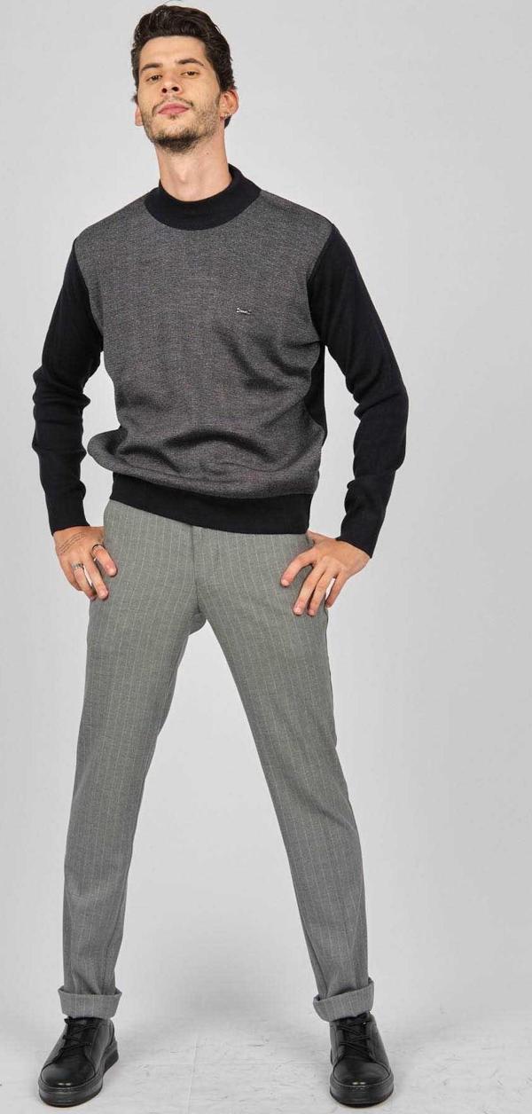 Haki Triko Erkek Yarım Balıkçı Kazak 6080044 Lacivert - Image 1