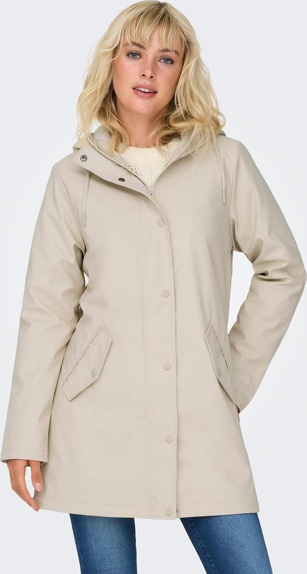 Only Kadın Onlsally Su İtici Özellikli Kapüşonlu Yağmurluk Mont 15206116 Bej - Image 1