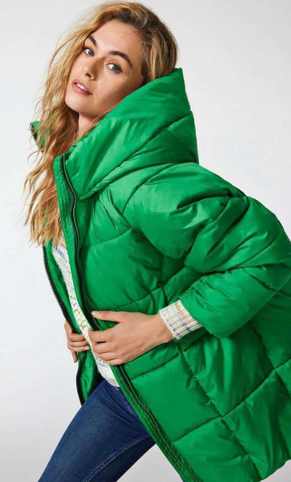 Only Kadın Onlasta Rahat Kalıp Kapüşonlu Uzun Puffer Mont 15293818 Yeşil - Image 1