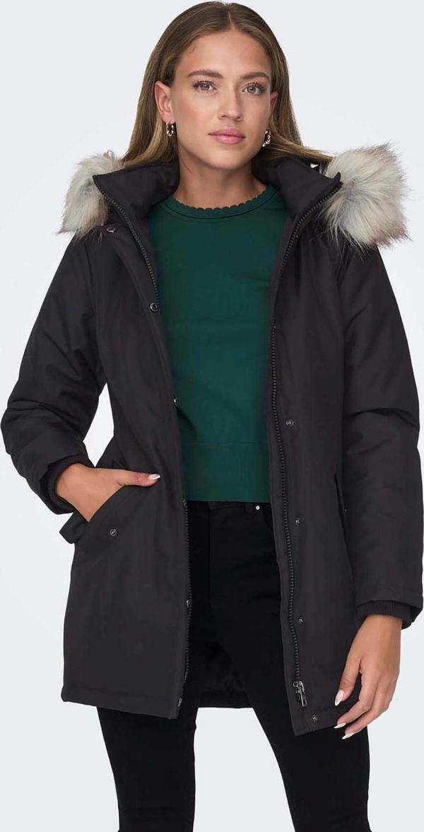 Only Kadın Onlnewkaty Kürk Yaka Kapüşonlu Mont 15300633 Siyah - Image 1