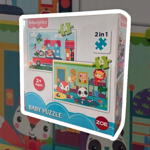Fisher-Price Bebek Puzzle baby puzzle 2 in 1 24 ve 12  parça 2+ yaş 1 kutu - Image 1