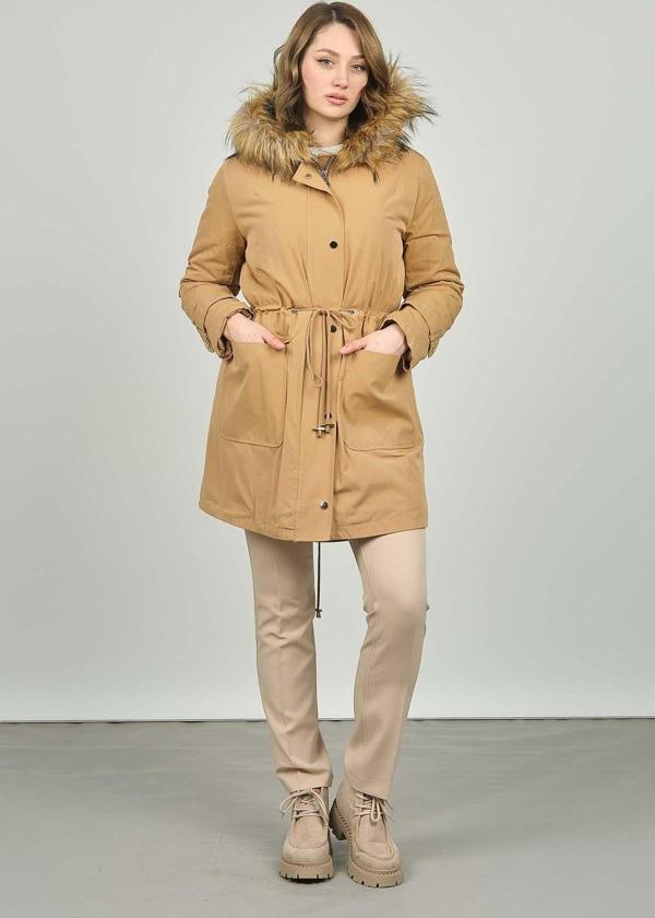 Veger Kadın Kapüşonlu Kaban 4223132 Camel - Image 1